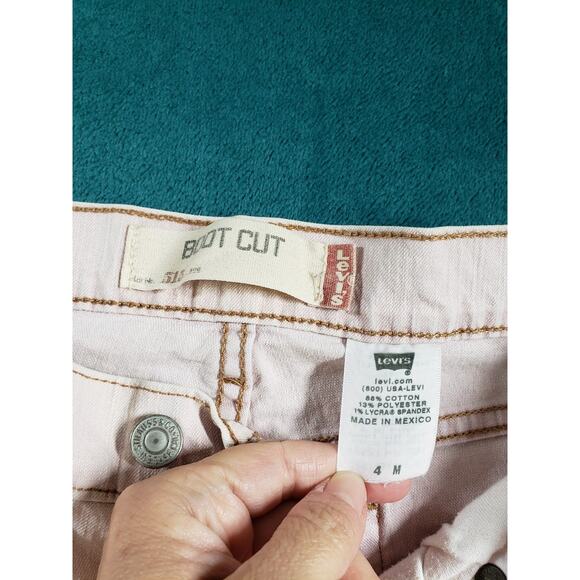 Levis 515 Jeans Size 4 Womens Beige Stretch Denim Pant Ladies Mid Rise Bootcut - Picture 4 of 14